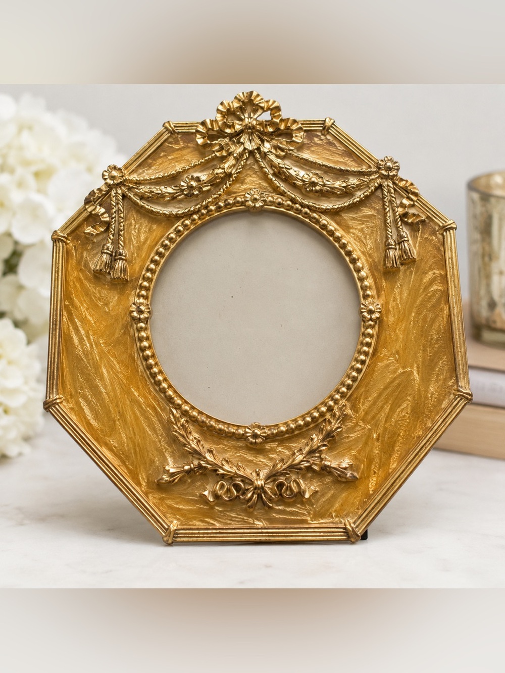 Stylebuilt Italy Ornate Gold Gilt Picture Frame Vintage Hollywood Regency Vanity